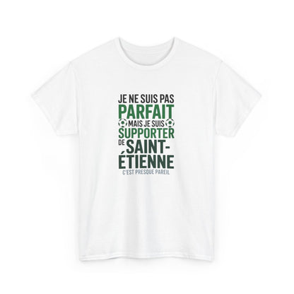 T-shirt Supporter Saint-Étienne Humour – Tee Shirt Blanc Gris Homme – Cadeau Fan Football S à 3XL