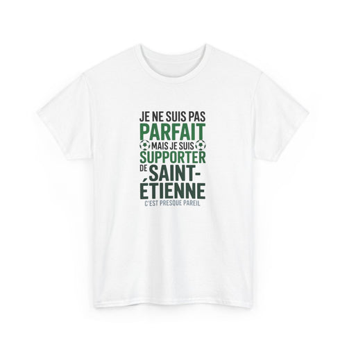 T-shirt Supporter Saint-Étienne Humour – Tee Shirt Blanc Gris Homme – Cadeau Fan Football S à 3XL