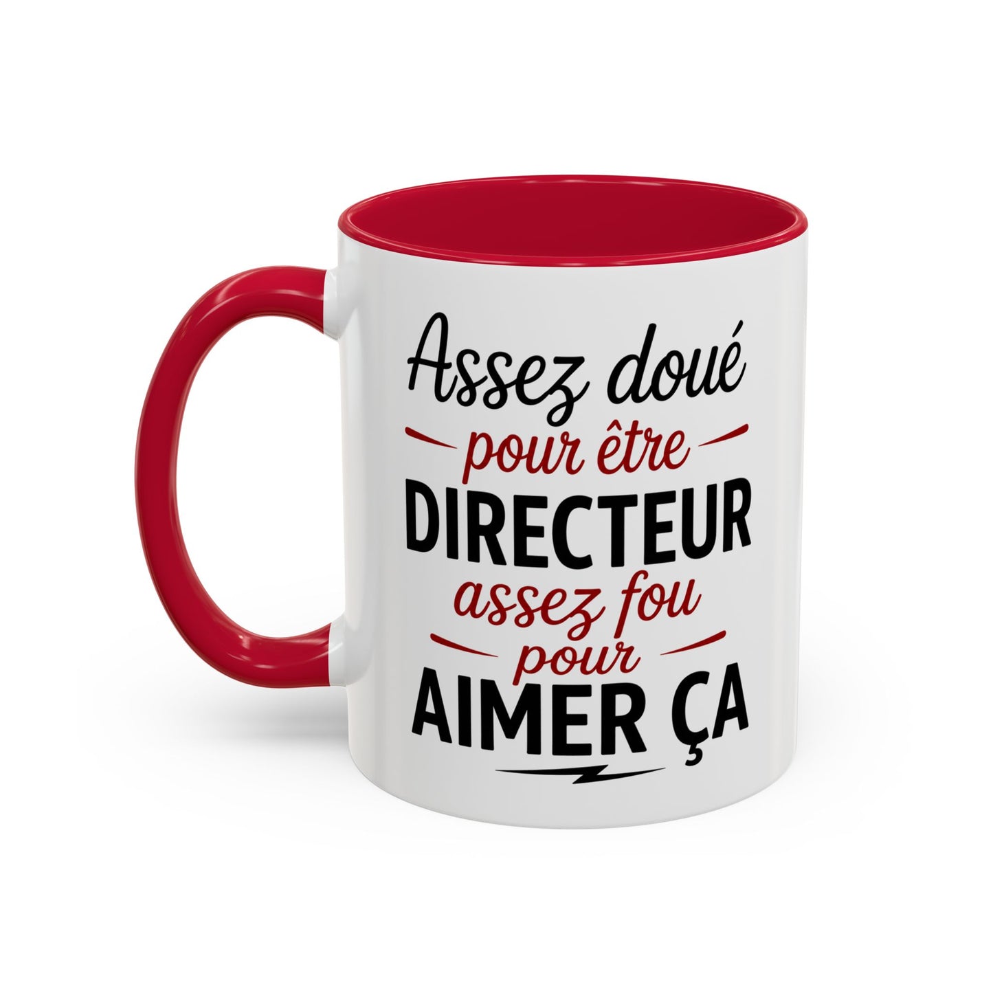 Mug Assez Doué pour Être Directeur Assez Fou pour Aimer Ça – Tasse Humour Directeur Homme – Cadeau Original Noir Bleu Rouge