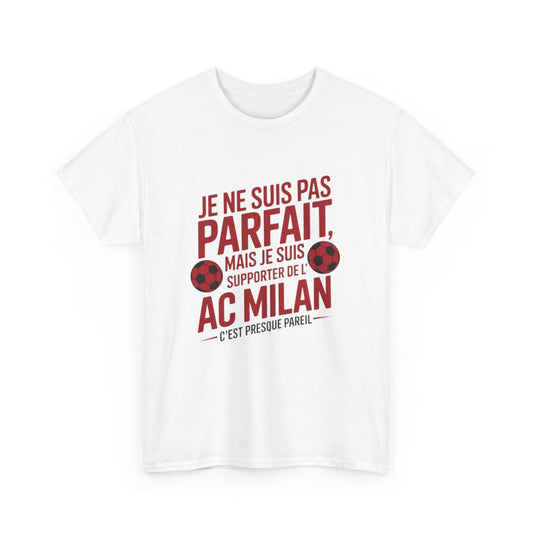 T-shirt Supporter AC Milan Humour – Tee Shirt Foot Homme Blanc Gris – Cadeau Fan Football S à 3XL