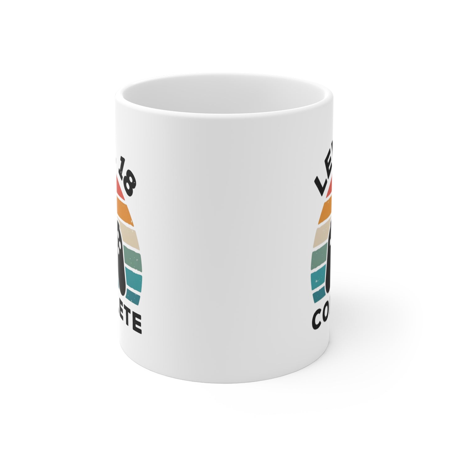 Tasse Level 18 Complète – Mug Gamer 18 Ans Homme Femme – Cadeau Anniversaire Jeux Vidéo Gaming Vintage 325 ml