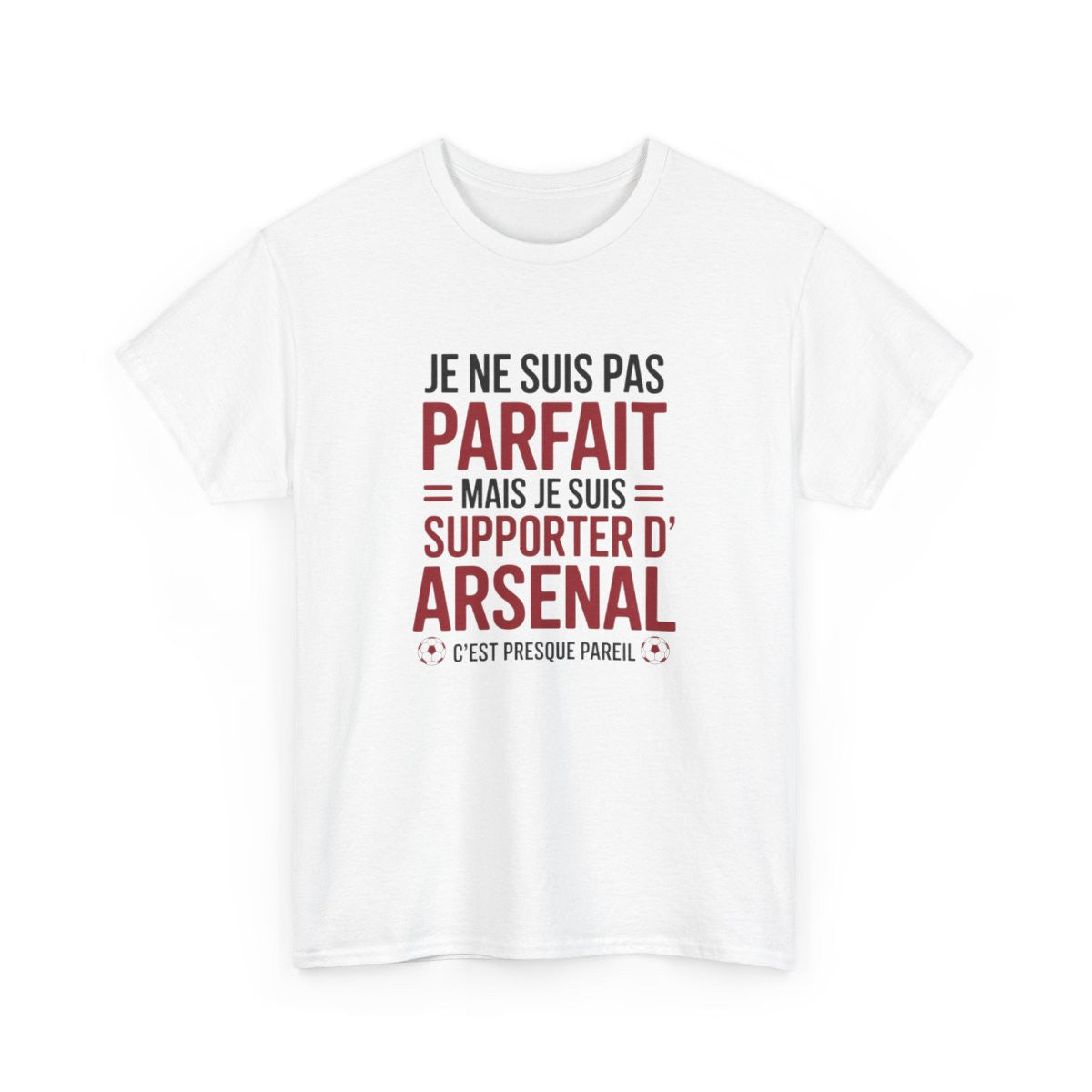 T-shirt Supporter Arsenal Humour – Tee Shirt Blanc Gris Homme – Cadeau Fan Football S à 3XL