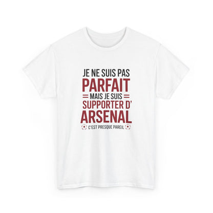 T-shirt Supporter Arsenal Humour – Tee Shirt Blanc Gris Homme – Cadeau Fan Football S à 3XL