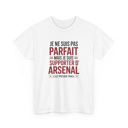 T-shirt Supporter Arsenal Humour – Tee Shirt Blanc Gris Homme – Cadeau Fan Football S à 3XL
