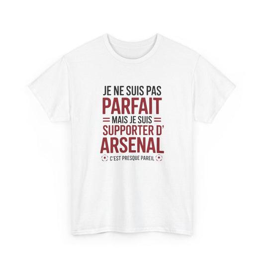 T-shirt Supporter Arsenal Humour – Tee Shirt Blanc Gris Homme – Cadeau Fan Football S à 3XL
