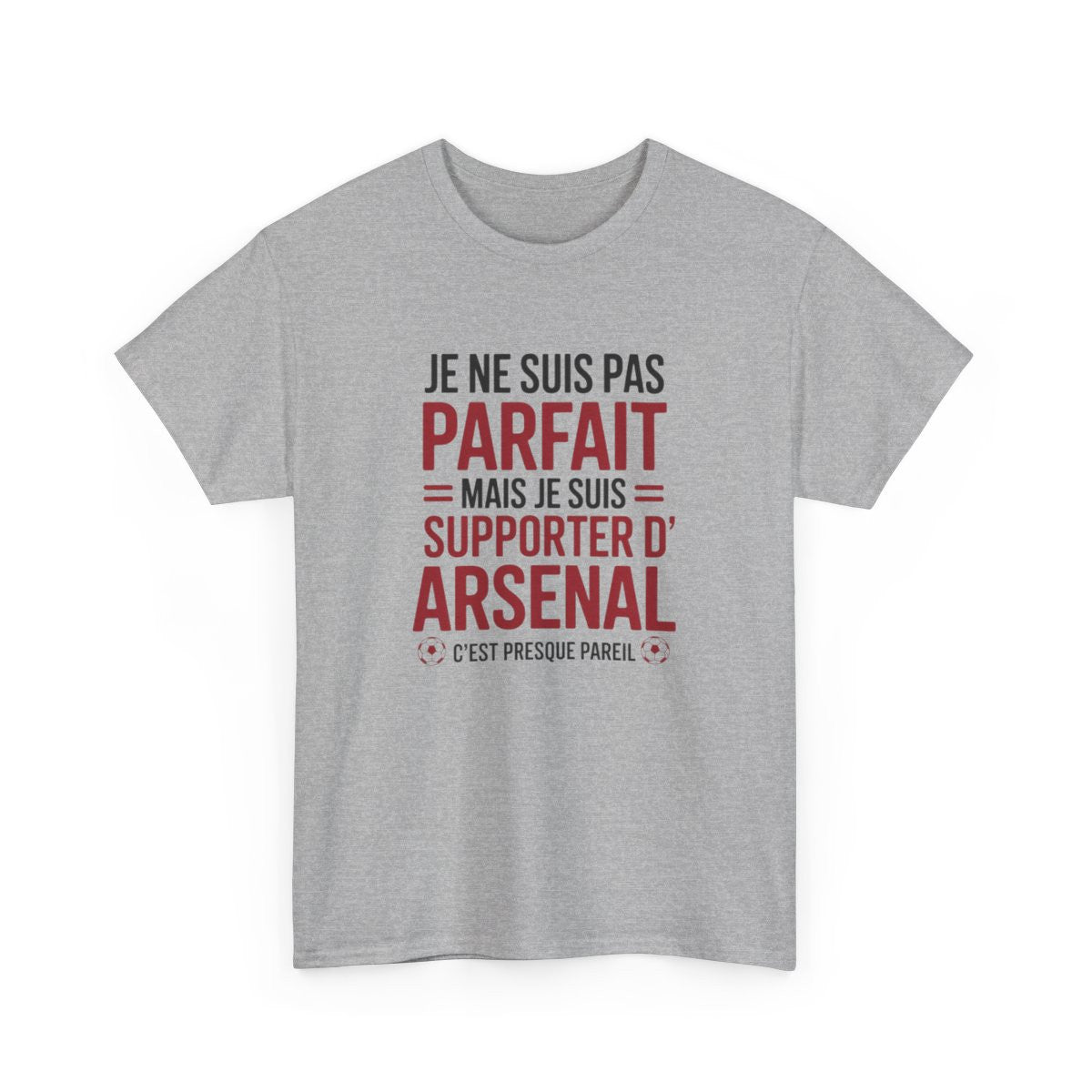 T-shirt Supporter Arsenal Humour – Tee Shirt Blanc Gris Homme – Cadeau Fan Football S à 3XL