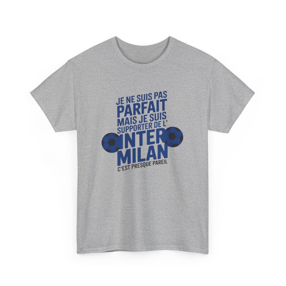 T-shirt Supporter Inter Milan Humour – Tee Shirt Foot Homme Blanc Gris – Cadeau Fan Football S à 3XL