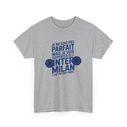 T-shirt Supporter Inter Milan Humour – Tee Shirt Foot Homme Blanc Gris – Cadeau Fan Football S à 3XL