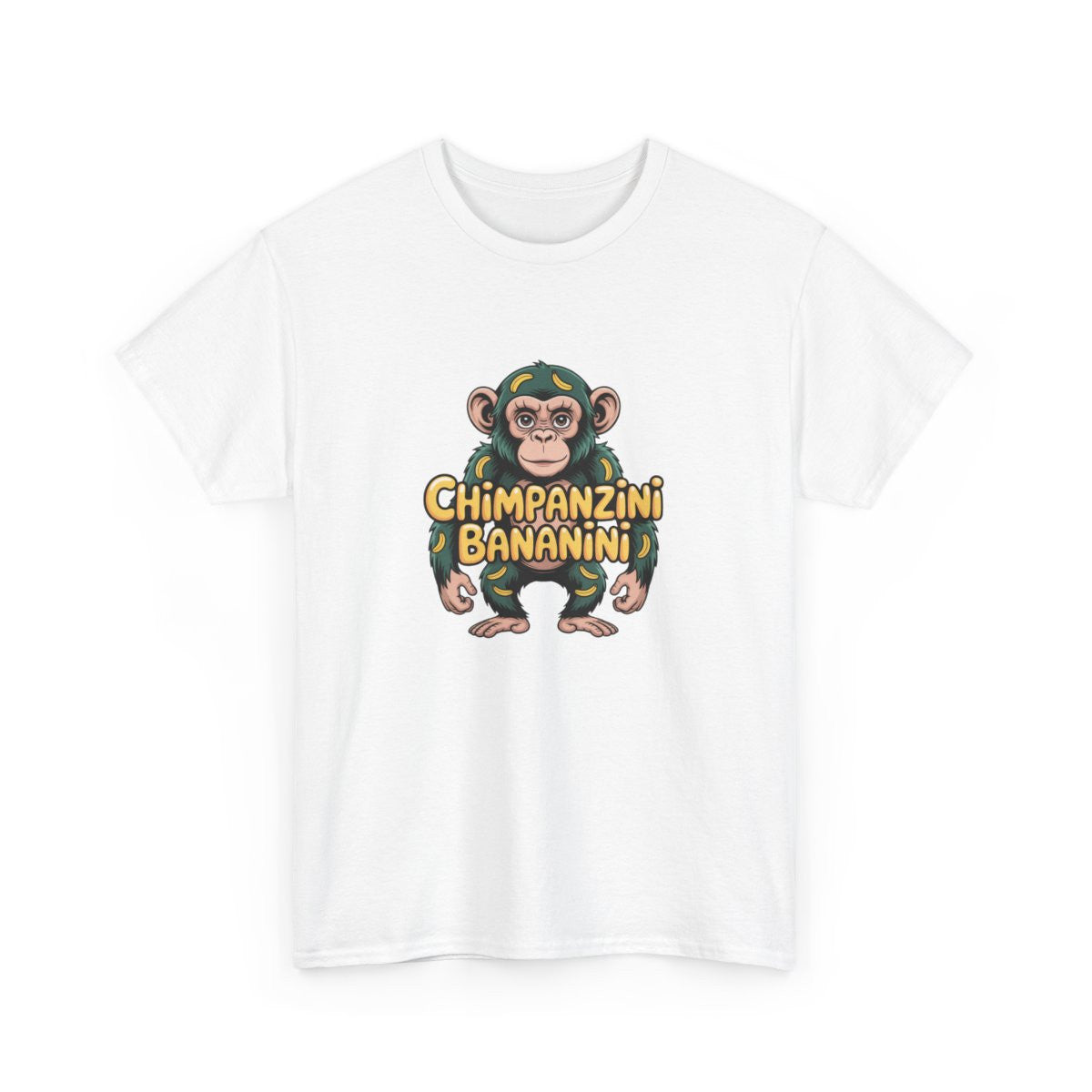 T-shirt Chimpanzini Bananini – Tee Shirt Singe Humour Cartoon Blanc Gris – Design Marrant S à 3XL