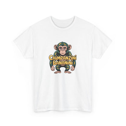 T-shirt Chimpanzini Bananini – Tee Shirt Singe Humour Cartoon Blanc Gris – Design Marrant S à 3XL