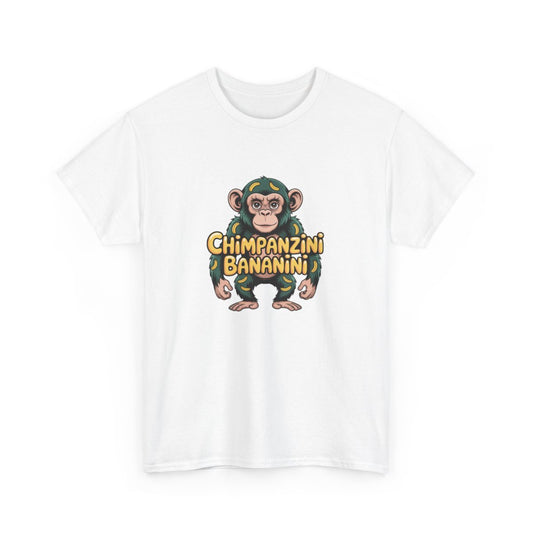 T-shirt Chimpanzini Bananini – Tee Shirt Singe Humour Cartoon Blanc Gris – Design Marrant S à 3XL
