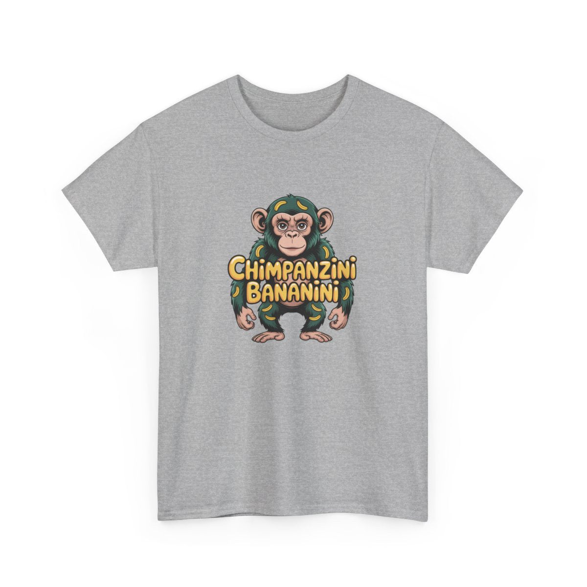 T-shirt Chimpanzini Bananini – Tee Shirt Singe Humour Cartoon Blanc Gris – Design Marrant S à 3XL