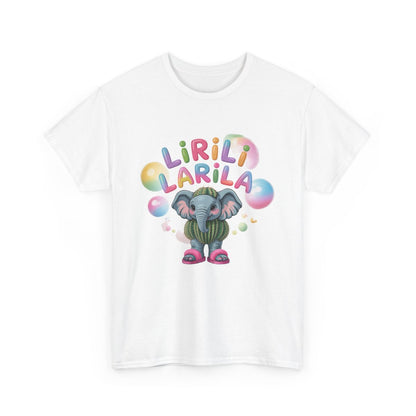 T-shirt Lirili Larila Éléphant Cactus – Tee Shirt Mignon Kawaii Humour Blanc Noir Gris – Unisexe S à 3XL