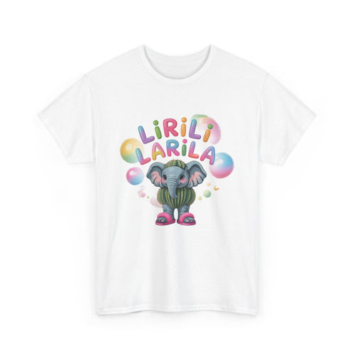 T-shirt Lirili Larila Éléphant Cactus – Tee Shirt Mignon Kawaii Humour Blanc Noir Gris – Unisexe S à 3XL