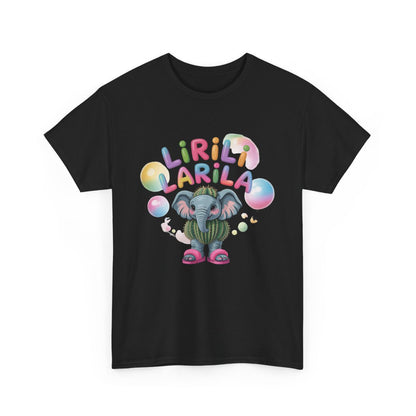 T-shirt Lirili Larila Éléphant Cactus – Tee Shirt Mignon Kawaii Humour Blanc Noir Gris – Unisexe S à 3XL