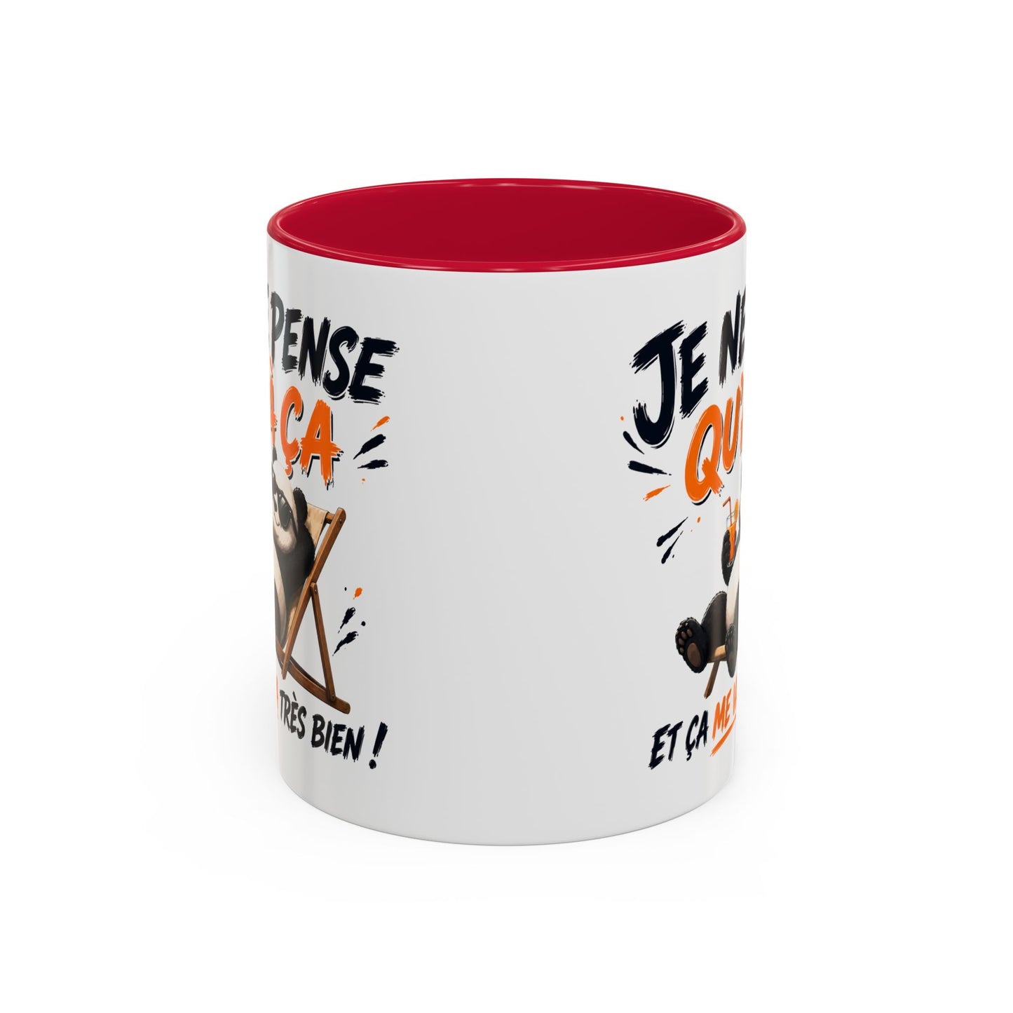 Tasse Je Ne Pense Qu’à Ça – Mug Panda Relax et Humour – Cadeau Original Détente 325ml