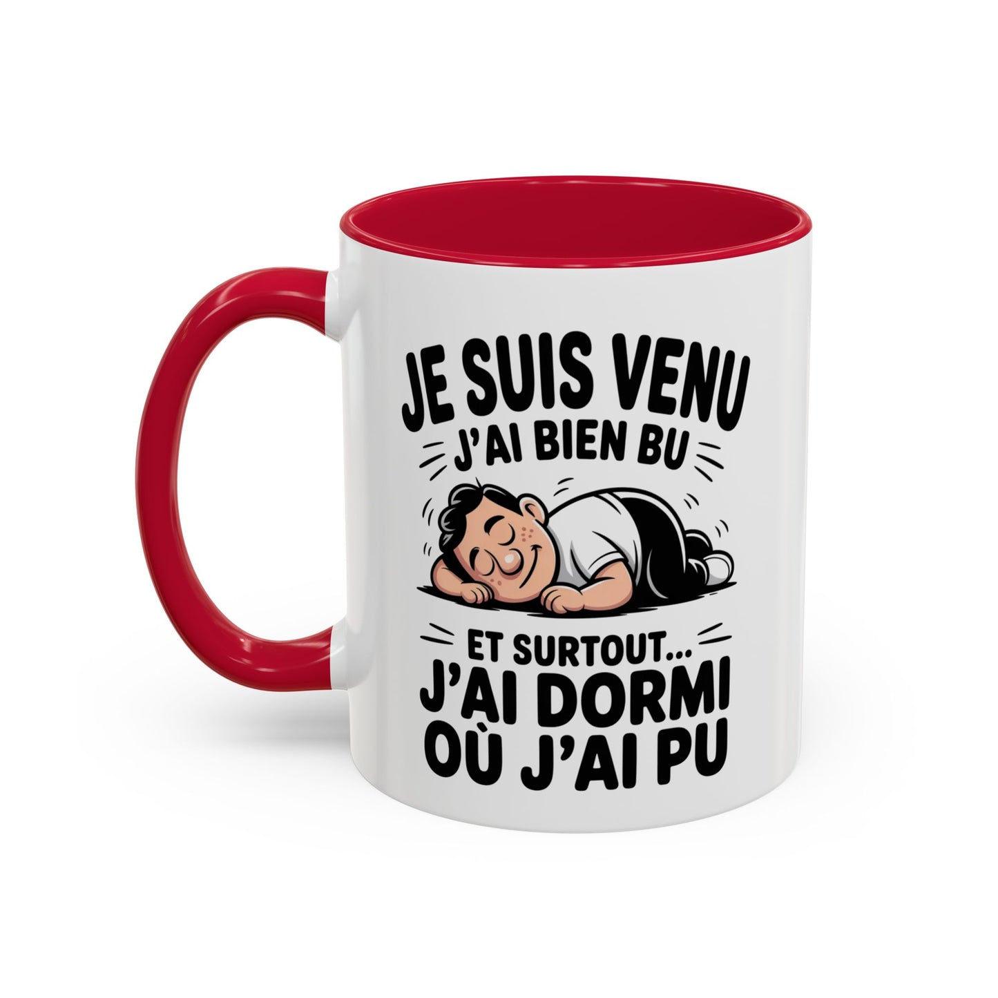 Mug Citation Humoristique – Tasse Humour Dormir Fainéant Fun – Cadeau Original Drôle – Céramique 325ml Noir Bleu Rouge