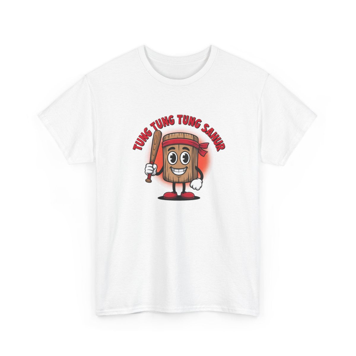 T-shirt Tung Tung Tung Sahur – Tee Shirt Ramadan Humour Blanc – Tambour Personnage Drôle S à 3XL