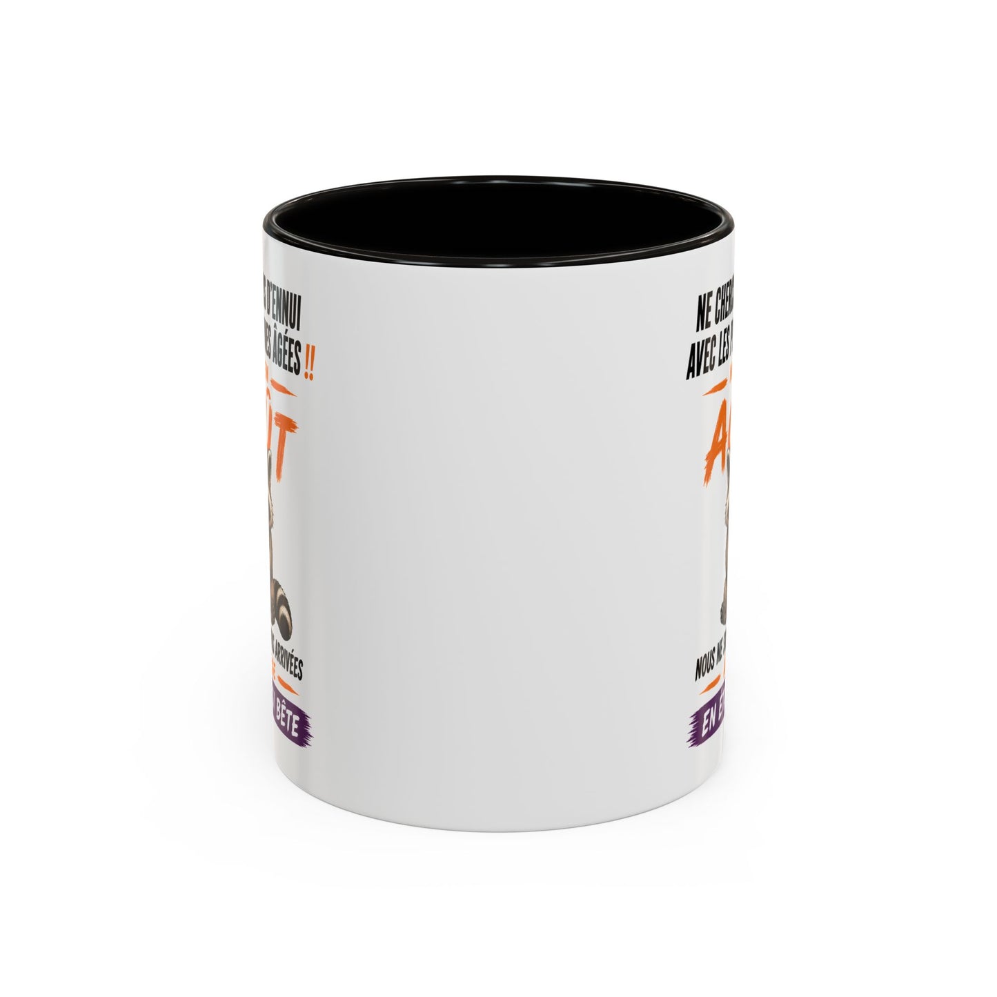 Tasse Humour Personnes Nées en Août – Mug Raton Laveur Drôle Senior Retraité – Cadeau Anniversaire Homme Femme 325ml