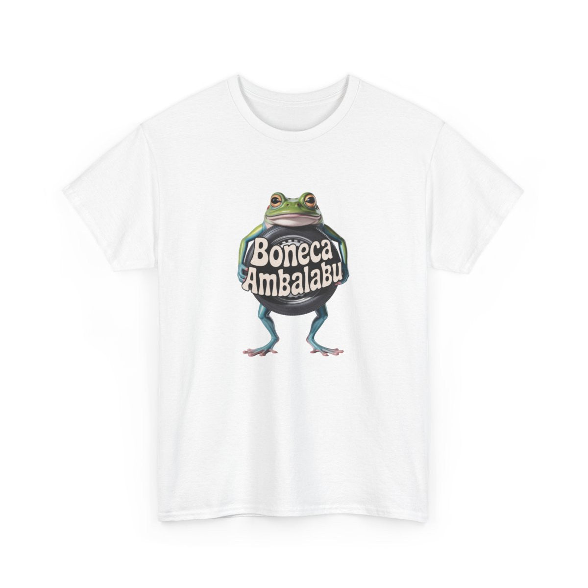 T-shirt Boneca Ambalabu Grenouille – Tee Shirt Drôle Blanc Gris – Design Absurde Cartoon Funky S à 3XL