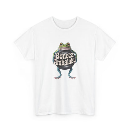 T-shirt Boneca Ambalabu Grenouille – Tee Shirt Drôle Blanc Gris – Design Absurde Cartoon Funky S à 3XL