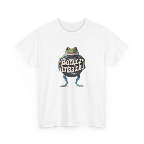 T-shirt Boneca Ambalabu Grenouille – Tee Shirt Drôle Blanc Gris – Design Absurde Cartoon Funky S à 3XL