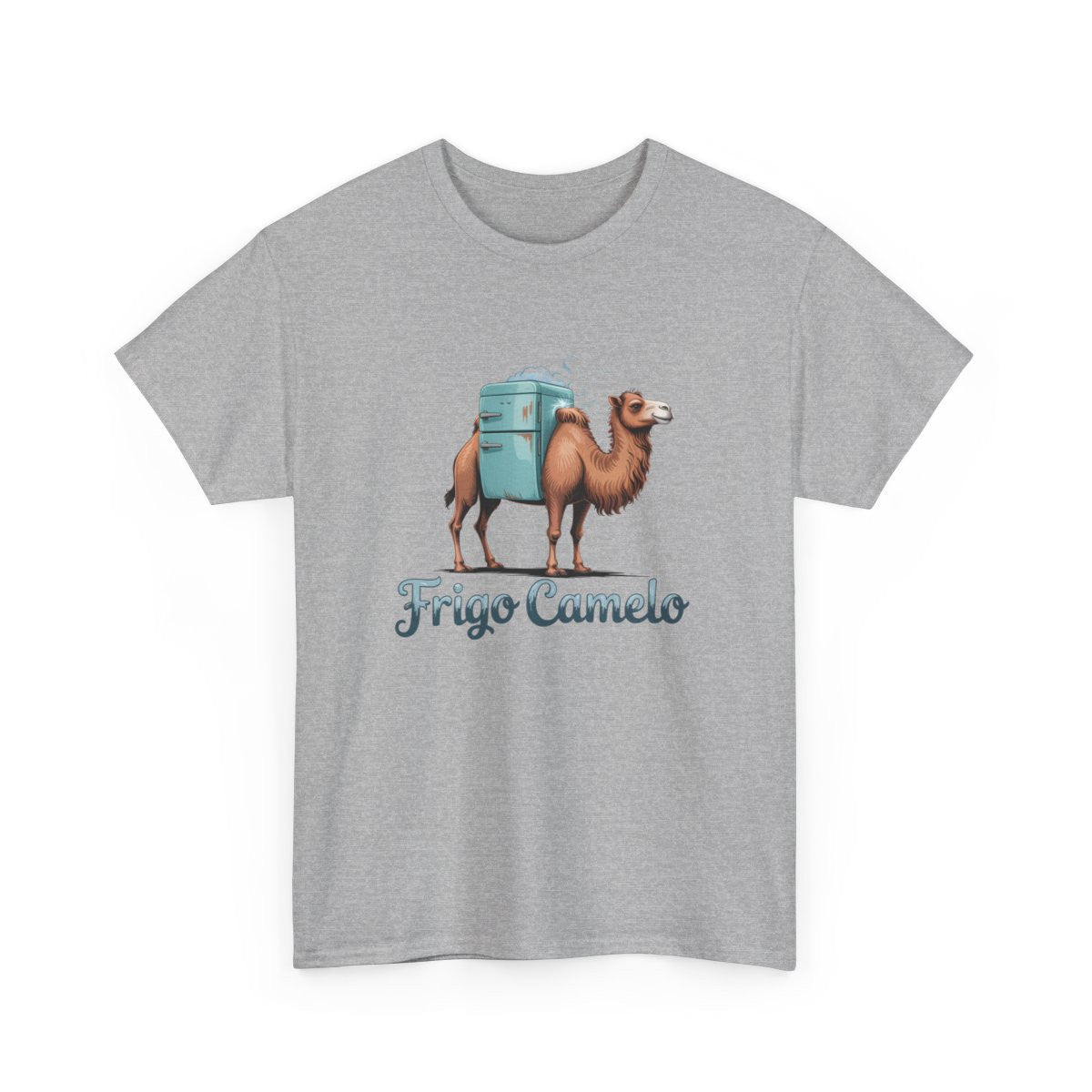 T-shirt Frigo Camelo – Tee Shirt Chameau Humour Absurde Blanc Gris – Design Désert Glacé S à 3XL
