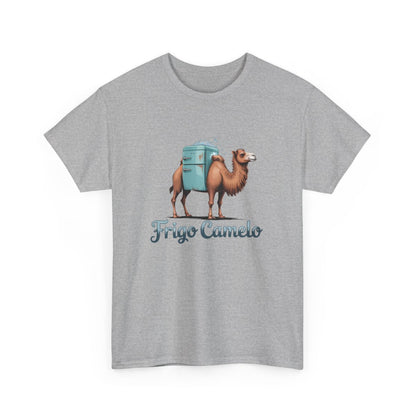 T-shirt Frigo Camelo – Tee Shirt Chameau Humour Absurde Blanc Gris – Design Désert Glacé S à 3XL