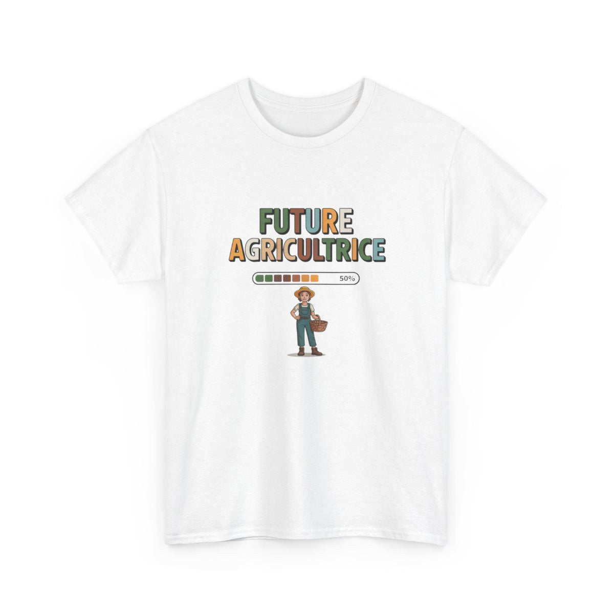 T-shirt Future Agricultrice Fille – Tee Shirt Métier Rêvé Enfant Blanc Gris – Design Ferme et Nature S à 3XL