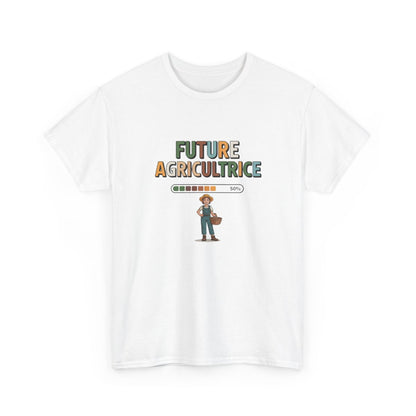 T-shirt Future Agricultrice Fille – Tee Shirt Métier Rêvé Enfant Blanc Gris – Design Ferme et Nature S à 3XL
