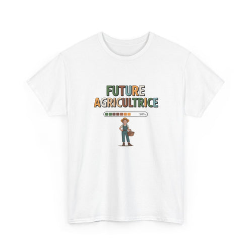 T-shirt Future Agricultrice Fille – Tee Shirt Métier Rêvé Enfant Blanc Gris – Design Ferme et Nature S à 3XL