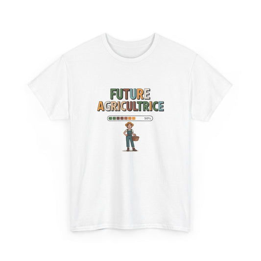 T-shirt Future Agricultrice Fille – Tee Shirt Métier Rêvé Enfant Blanc Gris – Design Ferme et Nature S à 3XL