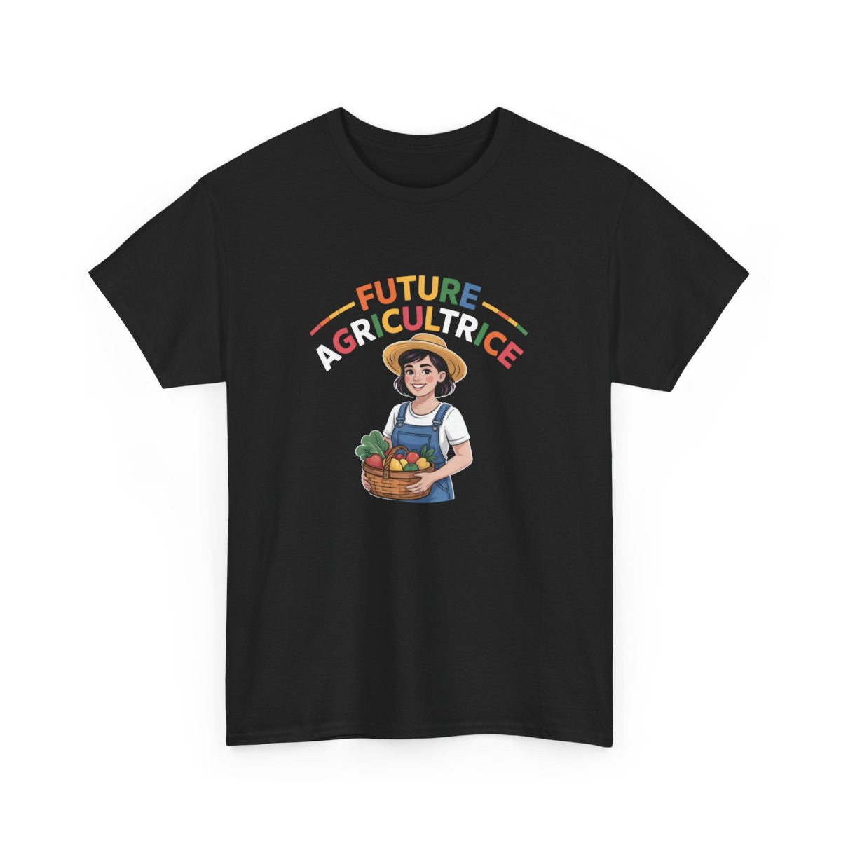 T-shirt Future Agricultrice Fille – Tee Shirt Noir Métier Fermière Coloré – Design Enfant Vocation Agriculture S à 3XL