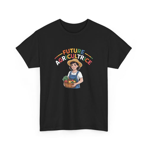 T-shirt Future Agricultrice Fille – Tee Shirt Noir Métier Fermière Coloré – Design Enfant Vocation Agriculture S à 3XL