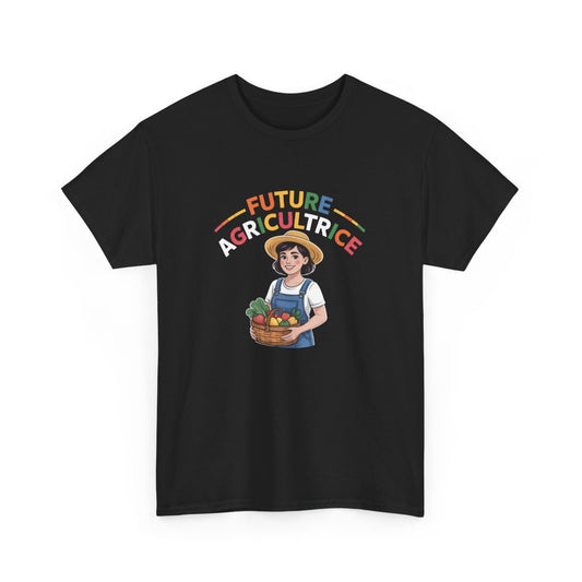 T-shirt Future Agricultrice Fille – Tee Shirt Noir Métier Fermière Coloré – Design Enfant Vocation Agriculture S à 3XL