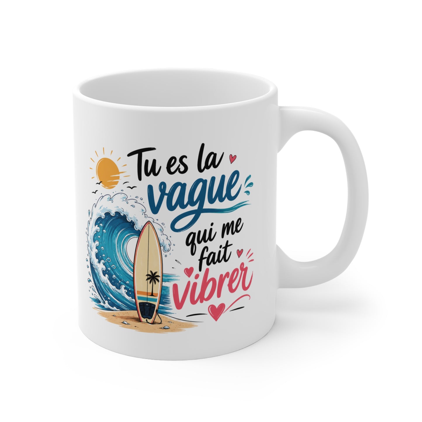 Tasse Tu Es La Vague Qui Me Fait Vibrer – Mug Surf Amour Océan Romantique – Cadeau Couple Original 325ml