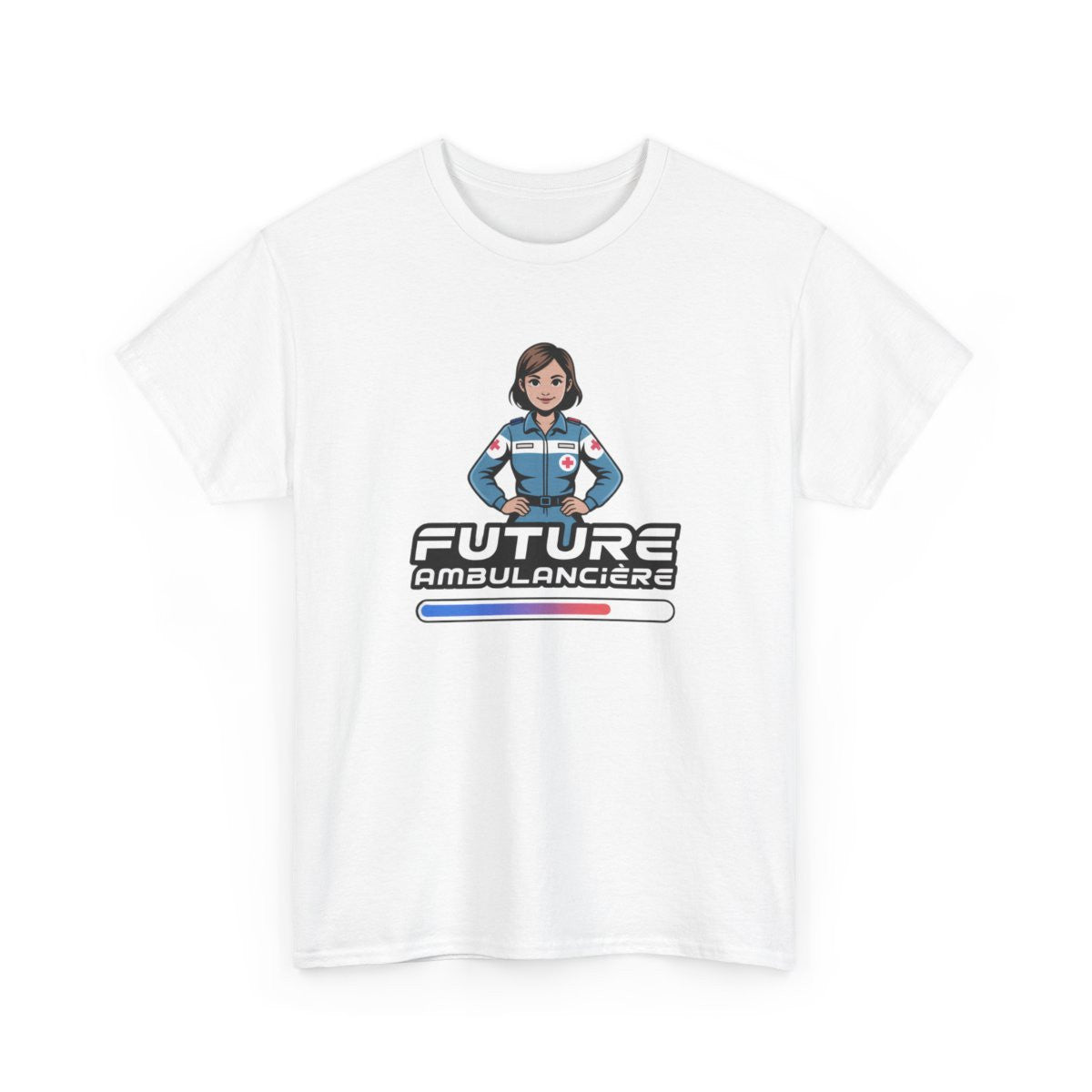 T-shirt Future Ambulancière Femme – Tee Shirt Blanc Gris Métier Urgence Médicale – Design Croix Rouge Stylisé S à 3XL