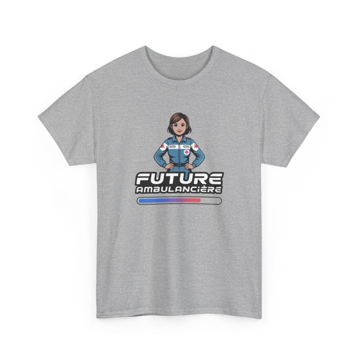 T-shirt Future Ambulancière Femme – Tee Shirt Blanc Gris Métier Urgence Médicale – Design Croix Rouge Stylisé S à 3XL
