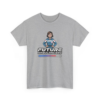 T-shirt Future Ambulancière Femme – Tee Shirt Blanc Gris Métier Urgence Médicale – Design Croix Rouge Stylisé S à 3XL