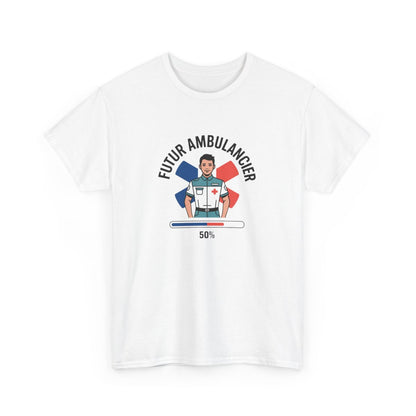T-shirt Futur Ambulancier Homme – Tee Shirt Métier Secours Croix Rouge Blanc Gris – Design Formation Médicale S à 3XL