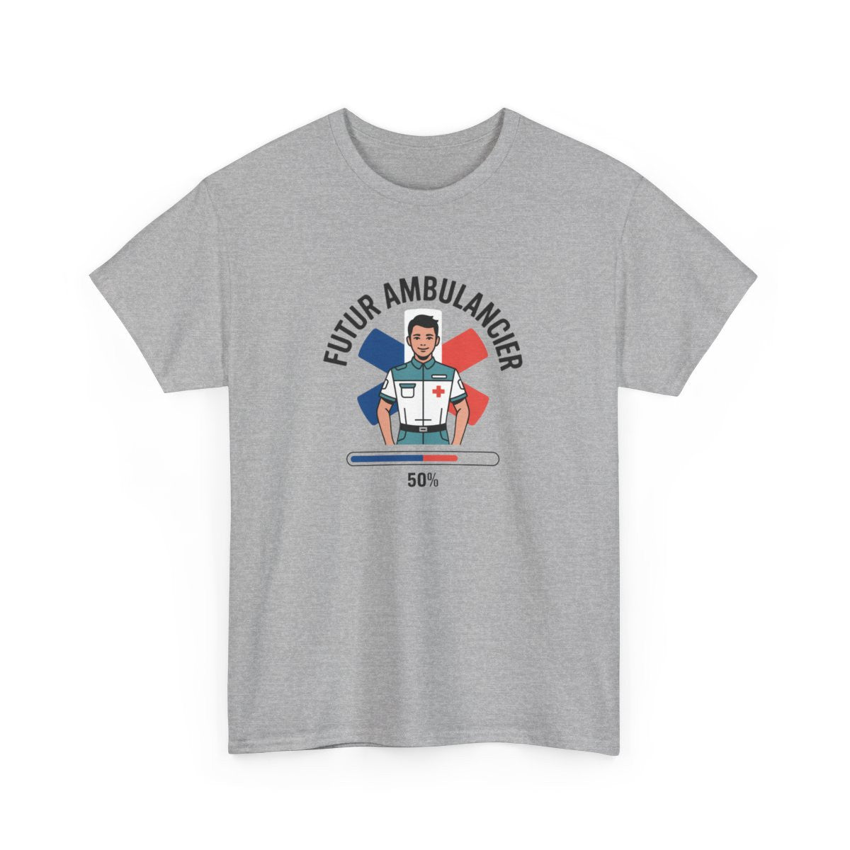 T-shirt Futur Ambulancier Homme – Tee Shirt Métier Secours Croix Rouge Blanc Gris – Design Formation Médicale S à 3XL