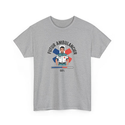 T-shirt Futur Ambulancier Homme – Tee Shirt Métier Secours Croix Rouge Blanc Gris – Design Formation Médicale S à 3XL