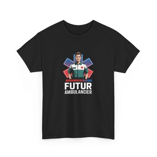 T-shirt Futur Ambulancier Homme – Tee Shirt Noir Métier Urgence Médicale – Croix Rouge Secours S à 3XL