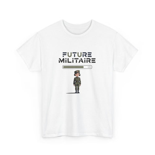T-shirt Future Militaire Femme – Tee Shirt Blanc Gris Métier Armée Française – Design Uniforme Patriote S à 3XL