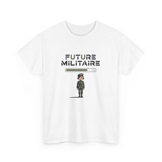 T-shirt Future Militaire Femme – Tee Shirt Blanc Gris Métier Armée Française – Design Uniforme Patriote S à 3XL
