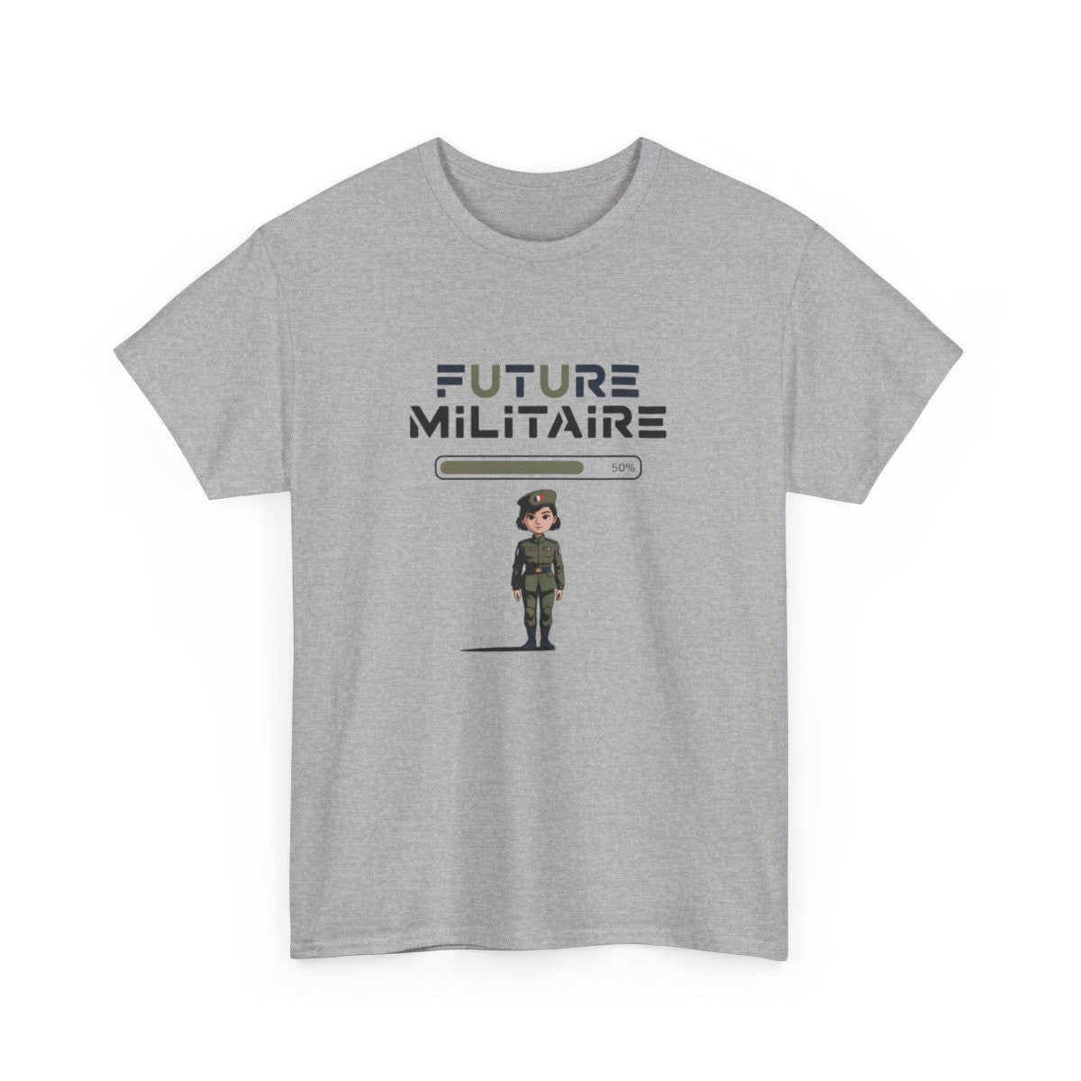 T-shirt Future Militaire Femme – Tee Shirt Blanc Gris Métier Armée Française – Design Uniforme Patriote S à 3XL