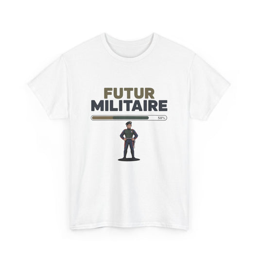T-shirt Futur Militaire Homme – Tee Shirt Blanc Gris Vocation Armée Française – Design Uniforme Patriote S à 3XL