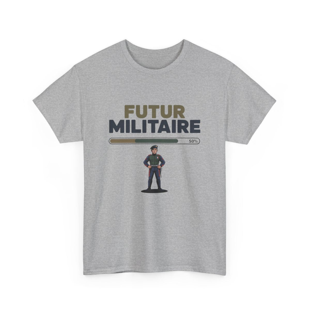 T-shirt Futur Militaire Homme – Tee Shirt Blanc Gris Vocation Armée Française – Design Uniforme Patriote S à 3XL