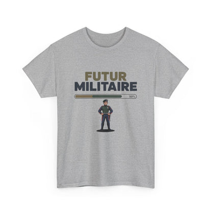 T-shirt Futur Militaire Homme – Tee Shirt Blanc Gris Vocation Armée Française – Design Uniforme Patriote S à 3XL