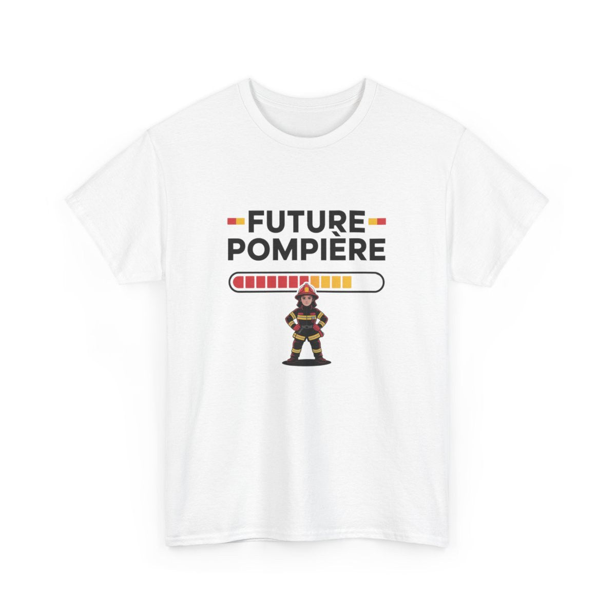 T-shirt Future Pompière Femme – Tee Shirt Blanc Gris Métier Sapeur-Pompier – Design Fille Courage Secours S à 3XL